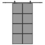 Puerta corredera herrajes negro 102,5x205 cm vidrio templado