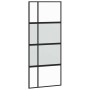 Puerta corredera con herrajes negro 90x205 cm vidrio templado en Puertas | Comprar online en Foro24