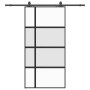 Puerta corredera herrajes negro 102,5x205 cm vidrio templado en Puertas | Comprar online en Foro24