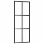 Puerta corredera con juego herrajes negro 76x205 cm ESG vidrio en Puertas | Comprar online en Foro24
