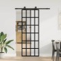 Puerta corredera con juego herrajes negro 76x205 cm ESG vidrio en Puertas | Comprar online en Foro24