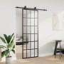 Puerta corredera con juego herrajes negro 76x205 cm ESG vidrio en Puertas | Comprar online en Foro24