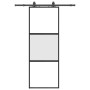 Puerta corredera con herrajes negro 76x205 cm vidrio templado en Puertas | Comprar online en Foro24