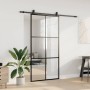 Puerta corredera con herrajes negro 102x205 cm ESG vidrio en Puertas | Comprar online en Foro24