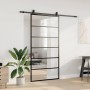Puerta corredera con herrajes negro 102x205 cm ESG vidrio en Puertas | Comprar online en Foro24