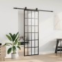 Puerta corredera con juego herrajes negro 76x205 cm ESG vidrio en Puertas | Comprar online en Foro24