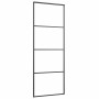 Puerta corredera con juego herrajes negro 76x205 cm ESG vidrio en Puertas | Comprar online en Foro24