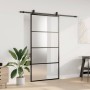 Puerta corredera set herrajes negra 102,5x205 cm ESG vidrio en Puertas | Comprar online en Foro24