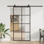 Puerta corredera set herrajes negra 102,5x205 cm ESG vidrio en Puertas | Comprar online en Foro24