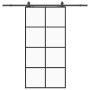 Puerta corredera set herrajes negra 102,5x205 cm ESG vidrio en Puertas | Comprar online en Foro24