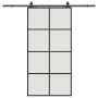 Puerta corredera set herrajes negra 102,5x205 cm ESG vidrio
