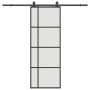 Puerta corredera con juego herrajes negro 76x205 cm ESG vidrio