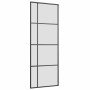 Puerta corredera con juego herrajes negro 76x205 cm ESG vidrio
