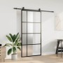 Puerta corredera set herrajes negra 102,5x205 cm ESG vidrio en Puertas | Comprar online en Foro24
