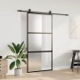 Puerta corredera herrajes negro 102,5x205 cm vidrio templado