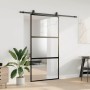 Puerta corredera herrajes negro 102,5x205 cm vidrio templado en Puertas | Comprar online en Foro24