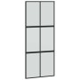 Puerta corredera con herrajes negro 90x205 cm vidrio templado