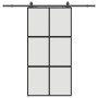 Puerta corredera herrajes negro 102,5x205 cm vidrio templado en Puertas | Comprar online en Foro24