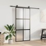 Puerta corredera herrajes negro 102,5x205 cm vidrio templado en Puertas | Comprar online en Foro24