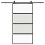 Puerta corredera herrajes negro 102,5x205 cm vidrio templado