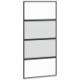 Puerta corredera herrajes negro 102,5x205 cm vidrio templado