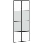 Puerta corredera con herrajes negro 90x205 cm vidrio templado