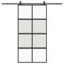 Puerta corredera herrajes negro 102,5x205 cm vidrio templado en Puertas | Comprar online en Foro24