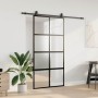 Puerta corredera herrajes negro 102,5x205 cm vidrio templado en Puertas | Comprar online en Foro24
