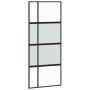 Puerta corredera con herrajes negro 90x205 cm vidrio templado