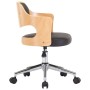 Sillas de comedor giratorias 6 uds madera curvada y cuero negro