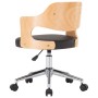 Sillas de comedor giratorias 6 uds madera curvada y cuero negro