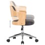 Sillas de comedor giratorias 6 uds madera curvada y cuero negro