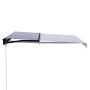 Toldo retráctil manual con LED azul y blanco 300x250 cm