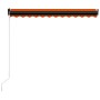 Toldo retráctil manual con LED naranja y marrón 350x250 cm