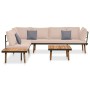 4-teiliges Gartenmöbel-Set und Kissen aus massivem Akazienholz von vidaXL, Gartensets - Ref: Foro24-316641, Preis: 616,95 €, ...