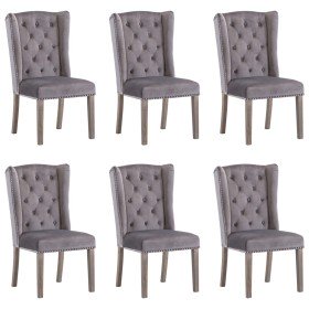 Sillas de comedor 6 unidades terciopelo gris Sillas de comedor 6 unidades terciopelo gris