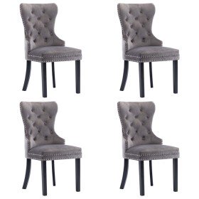 Sillas de comedor 4 unidades terciopelo gris Sillas de comedor 4 unidades terciopelo gris