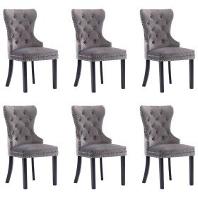 Sillas de comedor 6 unidades terciopelo gris Sillas de comedor 6 unidades terciopelo gris