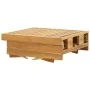 Folding sun lounger with cream-white solid acacia wood cushion by vidaXL, Loungers - Ref: Foro24-316645, Price: 229,68 €, Dis...
