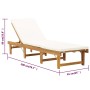 Tumbona plegable con cojín madera maciza de acacia blancocrema de vidaXL, Tumbonas - Ref: Foro24-316645, Precio: 241,44 €