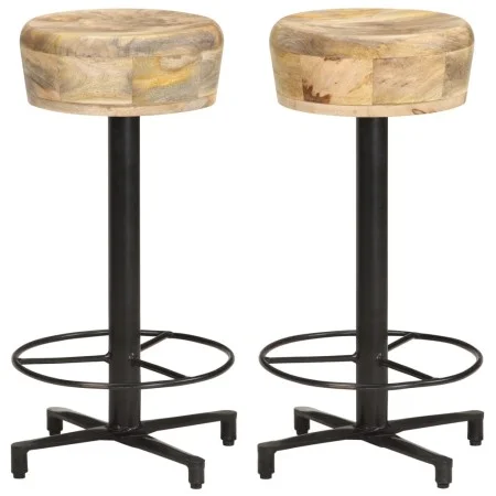 Taburetes de cocina 2 unidades madera maciza de mango 66 cm de vidaXL, Taburetes de cocina - Ref: Foro24-321962, Precio: 144,...