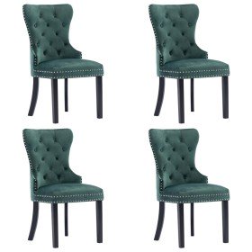 Sillas de comedor 4 unidades terciopelo verde oscuro Sillas de comedor 4 unidades terciopelo verde oscuro