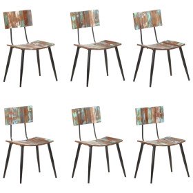 Sillas de comedor 6 unidades madera maciza reciclada Sillas de comedor 6 unidades madera maciza reciclada