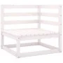2-teiliges Gartenmöbel-Set mit Kissen aus weißem Kiefernholz von vidaXL, Modulare Sofas für den Außenbereich - Ref: Foro24-80...