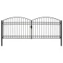 Doppeltüriges Zauntor mit Bogen 400x150 cm aus schwarzem Stahl von vidaXL, Gartentore - Ref: Foro24-143094, Preis: 414,67 €, ...