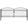 Doppeltüriges Zauntor mit Bogen 400x150 cm aus schwarzem Stahl von vidaXL, Gartentore - Ref: Foro24-143094, Preis: 422,63 €, ...