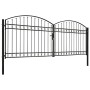 Doppeltüriges Zauntor mit Bogen 400x150 cm aus schwarzem Stahl von vidaXL, Gartentore - Ref: Foro24-143094, Preis: 422,63 €, ...