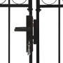 Doppeltüriges Zauntor mit Bogen 400x150 cm aus schwarzem Stahl von vidaXL, Gartentore - Ref: Foro24-143094, Preis: 422,63 €, ...