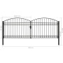 Doppeltüriges Zauntor mit Bogen 400x150 cm aus schwarzem Stahl von vidaXL, Gartentore - Ref: Foro24-143094, Preis: 422,63 €, ...