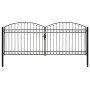 Doppeltüriges Zauntor mit Bogen 400x175 cm aus schwarzem Stahl von vidaXL, Gartentore - Ref: Foro24-143095, Preis: 464,76 €, ...